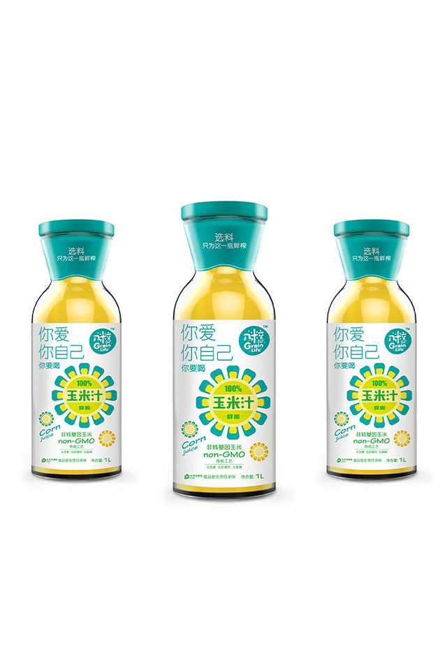 几粒鲜榨玉米汁包装设计